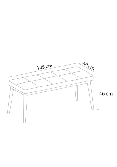 Loft Kapitone Döşeme Metal Ayaklı Puf & Bench - 105x40 Cm Bej