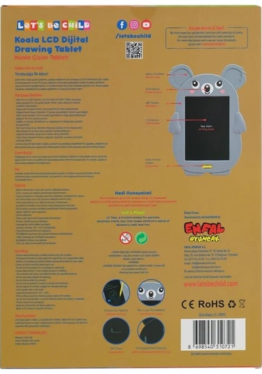 Nessiworld Lc-31072 Koala Çizim Tableti 8.5 İnç -lets Be Child Çok Renkli