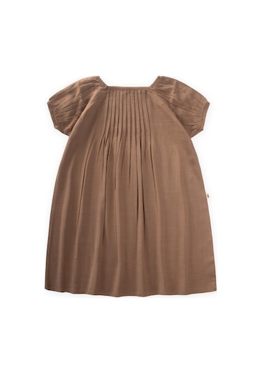Cigit Nervüllü Keten Elbise 2-7 Yaş Caramel Caramel