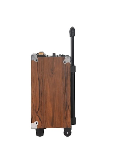 Baab Q8 Profosyonel Ahşap Kasa Taşınabilir 25x27x46 Kumandalı Bluetooth Hoparlörler
