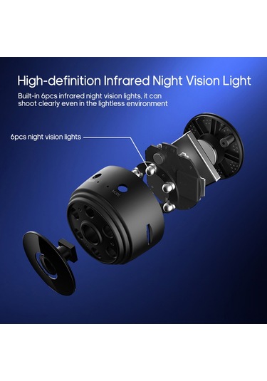 Yuntech01 Mini Wifi Ip Kamera 1080p Hd - Ev Ofis İzleme, Akıllı Telefon Uzak Erişim, Kablosuz Kurulum, Tf Kart Desteği 128gb