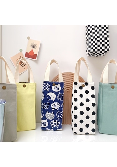 Sones Canvas Termos Bardak Koruyucu Kapak Evrensel Su Şişesi Çantası Su, Özellikler: Red Cat Çok Renkli