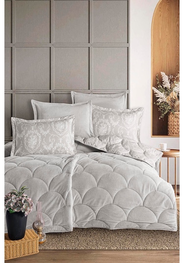 Nordqueen Wellsoft Çift Kişilik Uyku Seti Çift Taraflı Sorti Gri