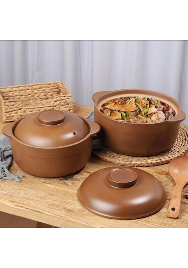 Suntek Toprak Tencere Kil El Yapımı Geleneksel Güveç 1.1 L