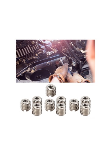 Lemestar 303 Paslanmaz Çelik 10'lu Vida İçertme Seti - M4x0.7 İç/m8x1.25 Dış Dişli, 8mm Uzunluk, Vida Delik Tamiri İçin Dayanıklı Ve Korozyon Direnci