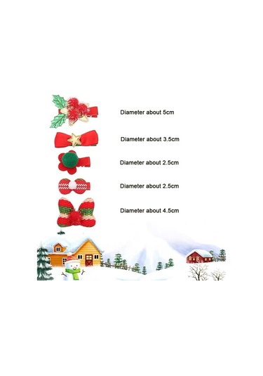 5 Adet Noel Çocuk Sevimli Saç Aksesuar No:1 Kardan Adam
