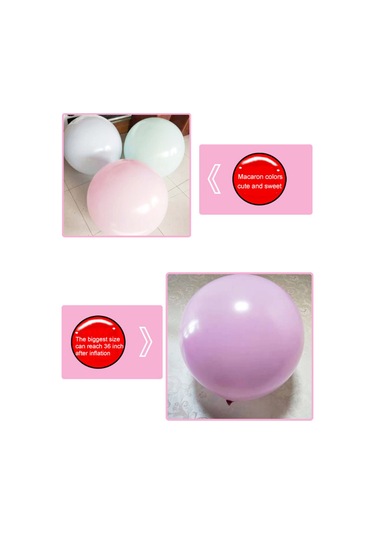 Wezone Dev Makaron Balonlar - 36 İnç Büyük Yuvarlak Parti Dekorasyonu 10'lu Paket