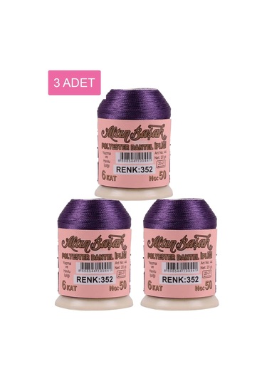 3 Adet Altınbaşak Oya Ve Dantel İpi 20 Gr - Royaleks - No: 352