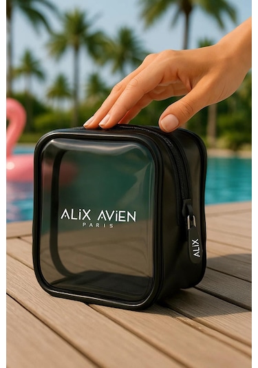 Alix Avien Gri Mini Makyaj Çantası