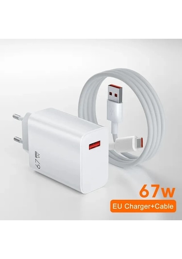 67w Usb Hızlı Şarj Cihazı Xiaomi 14 13 12 11 10 Ultra Redmi Not 12t 13 Pro Eu Charger And 1.5m