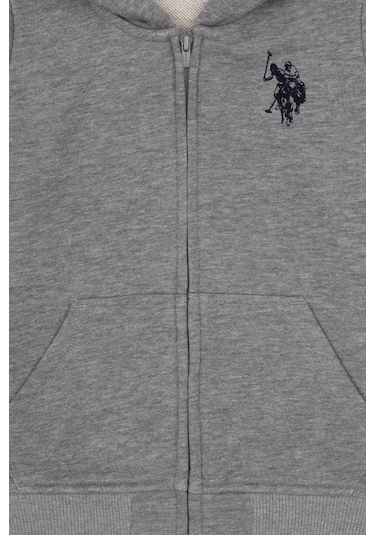 U.s. Polo Assn. Erkek Çocuk Gri Melanj Hırka Örme 50316706-vr086 Gri Melanj