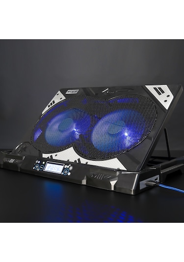 Rush RC828 Ironice Çift Fanlı Led Aydınlatmalı Laptop Notebook Soğutucu