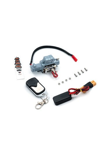 Samdoo Rc Araçları İçin Gri Alüminyum Çekici Ve Kumanda Seti - Traxxas Trx-4, Axial Scx10, Rc4wd Uyumlu Xt60 Bağlantı 5-7.4v