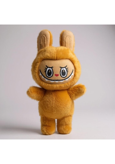 Mini Tavşan Kostümlü Labubu Peluş Oyuncak - Sarı
