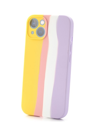 İphone 12 Uyumlu Kılıf Gökkuşağı Rainbow Lansman Silikon-leke Tutmayan Yüzey-tam Koruma Sağlar Sarı