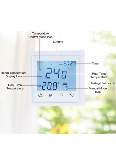 Pazly Akıllı Dijital 16a Dokunmatik Ekranlı Zemin Isıtma Termostatı Ntc Sensörlü 85-265v