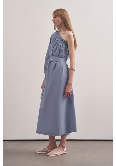 Mathilda Store Kadın Mavi Tek Kol Elbise Mavi