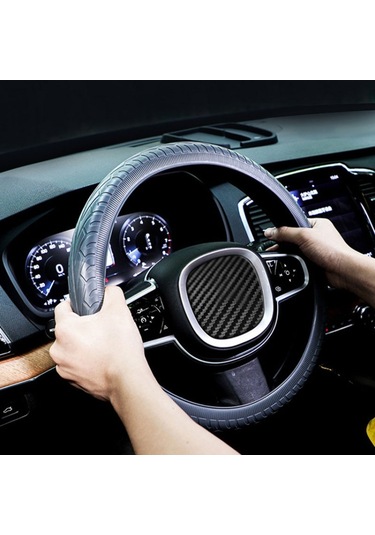 Cbtx Araba Lastik Dokusu Direksiyon Kaymaz Kavrama Silikon Koruyucu Kapak - Kırmızı