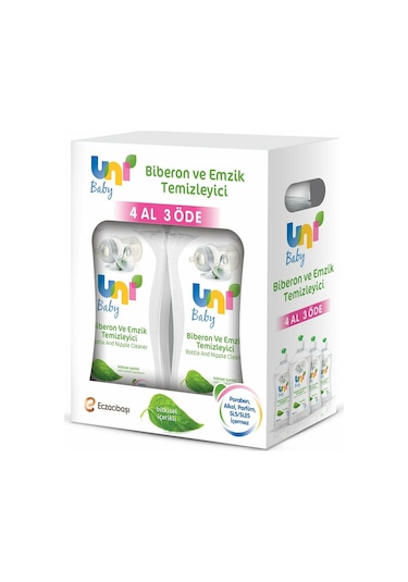 Uni Baby Parfümsüz Biberon ve Emzik Temizleyici 4 x 500 ML