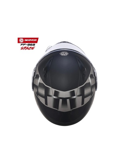 Scoyco FF-868 Azrael Güneş Vizörlü Çene Açılır Kask Gri - Mat Siyah