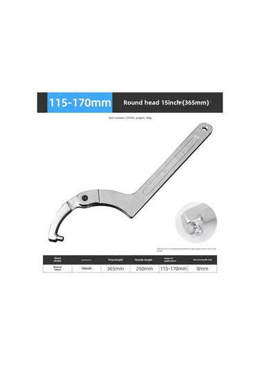 Aubyhe Sentian Alyüminyum Alaşımlı Ayarlanabilir Yarım Ayı Anahtar, Su Sayaçları Ve Amortisör Somunları İçin 115-170mm, Ergonomik Tutuş, Şok Emici