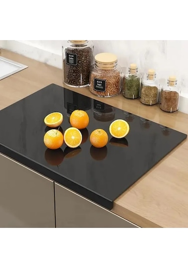 Xuweiwei Siyah 1 Adet Kaymaz Akrilik Kesme Tahtası, Meyve Doğrama Tahtası Siyah