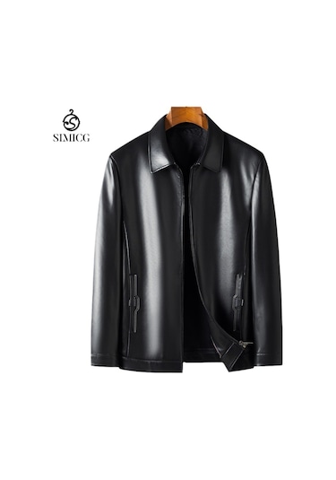 Yeni Bol Günlük Hafif Deri Ceket Siyah