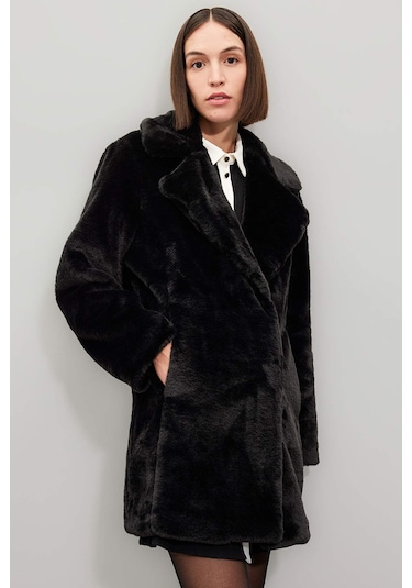 DeFacto Uzun Pelüş Kaban Oversize Geniş Kalıp Çıtçıt Kapamalı Cepli A4650AX24WNBK27 Siyah DeFacto Uzun Pelüş Kaban Oversize Geniş Kalıp Çıtçıt Kapamalı Cepli A4650AX24WNBK27 Siyah