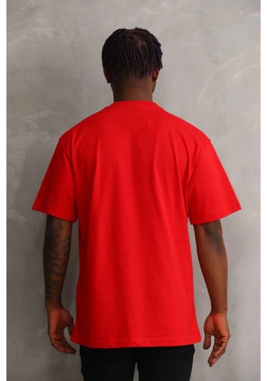 Baskılı Oversize T-shirt - Kırmızı -vlmr Kirmizi