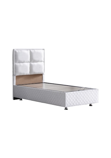 Setaymobilya Baza, Grand Tek Kişilik Beyaz Baza + Başlık+ Orthosoft Yatak