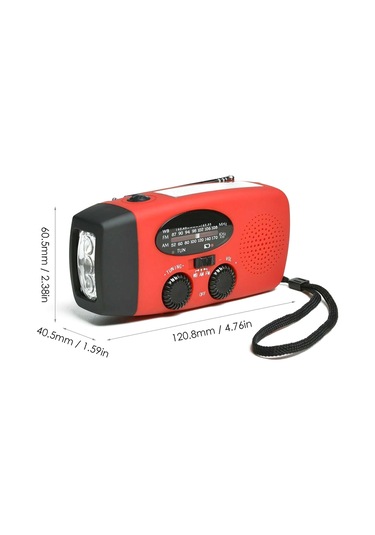 Dofolink Kırmızı Avrupa Versiyonu Güneş Enerjili El Çevirerek Şarj Edilebilir Acil Radyo - Am/fm/noaa Alıcı Ve 3 Led Fener