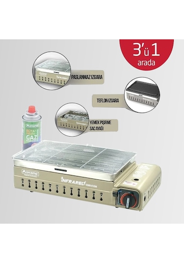 Ck-507 Orcamp Portatif Kamp Ocak Izgara Çantalı Bej