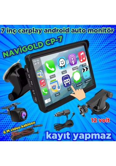 Otomobil 7 İnç Dokunmatik Android Auto Carplay Ekran Aux-bt-fm