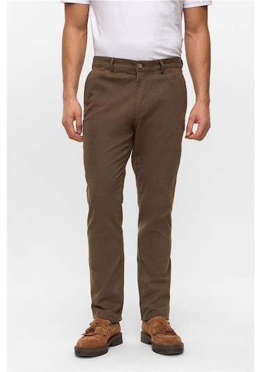 Kiremit Regular Armürlü Pantolon Kiremit