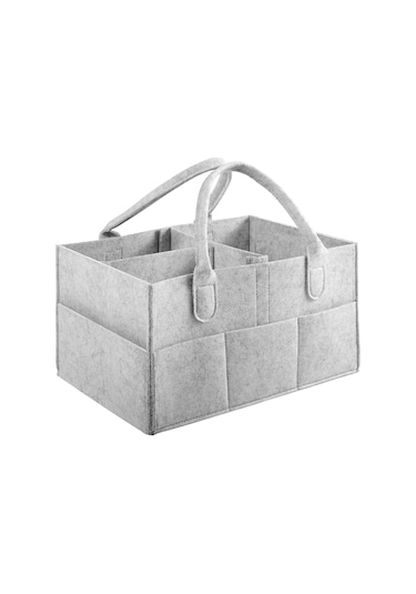 Pratik Düzenleyici Keçe Bebek Bakım Organizeri Anne Bebek Bakım Çantası Gri