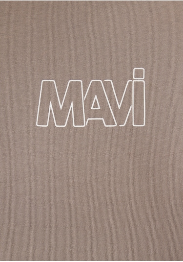Mavi - Mavi Logo Baskılı Bej Tişört 1611592-70364 Bej