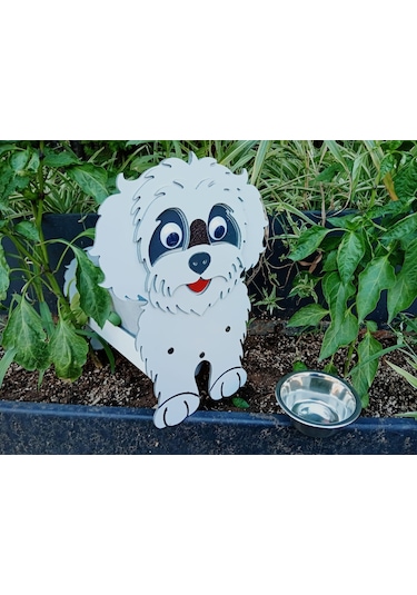 Köpek Saksı Standı Poodle Cins Saksı Hediyeli