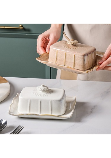 Reedark Klasik Siyah Seramik Tereyağı Tabağı - Kapaklı Avrupa Stili, Ev Ve Otel İçin, Günlük Kullanım Ve Tatlı Servisi, Fabrika Direkt Satış Diğer