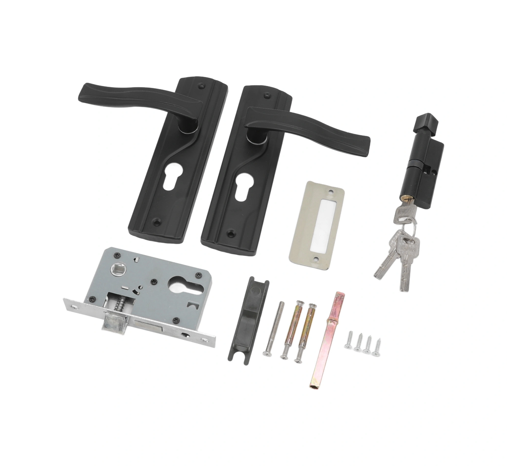 Geeroyoo Ev İçi Odalar İçin Sessiz Mangan Çelik Kapı Kilit Seti - Siyah Ev Genel Kullanimli Kaliteli Kilit Ve Tutamak