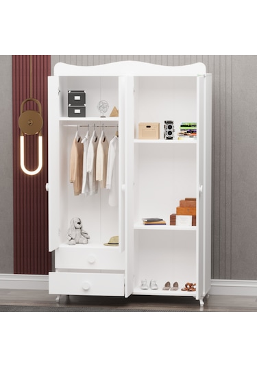 Garaj Home Melina Yıldız 4 Kapaklı Bebek Odası Uyku Seti - Beyaz Beyaz