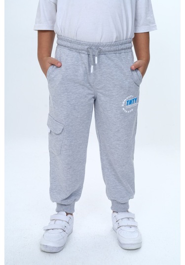 Toontoy Erkek Çocuk Concept Baskılı Eşofman Alt Gri Melanj