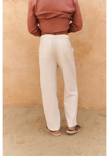 Mai Collection Lorenza Kemer Detay Bej Erkek Pantolon Bej