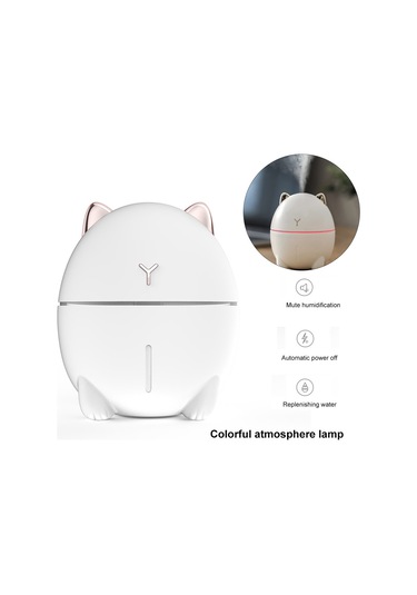 Konesam Usb Ev Ofis Nemlendirici 200ml - Sessiz Çalışma, Renkli Led Işık, Cilt Nemlendirme - Beyaz