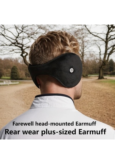 Primepickings Siyah 2'li Kulaklık Seti, Kadın Ve Erkekler İçin Kışlık Sıcak Tutucu Kulak Koruyucu