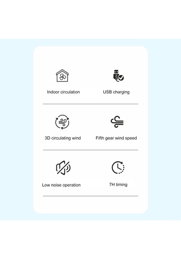 Vkemall Hızlı Şarjlı 5 Kademeli Ayarlanabilir Rüzgar Hızına Sahip Taşınabilir Masa Fanı
