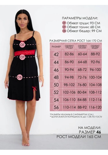 Se Lena Viskonlu Dantelli Büyük Beden Gecelik 118778013 Siyah-kırmızı