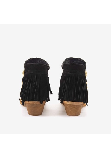 Kemal Tanca Hakiki Deri Süet Kadın Western Bot 26-102760k Siyah Suet