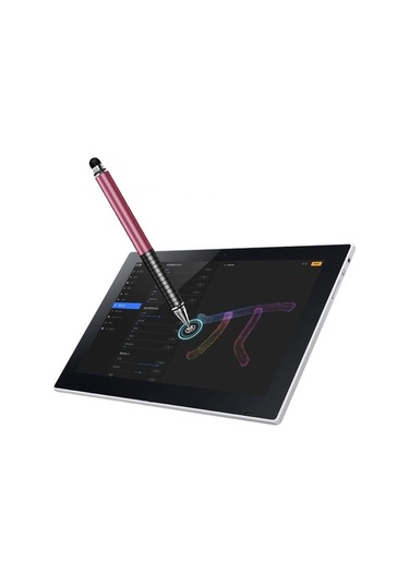 Fastbuy Şeffaf Diskli Metal Dokunmatik Kalem - Hassas & Dayanıklı - Pembe, Çizim & Ofis İçin