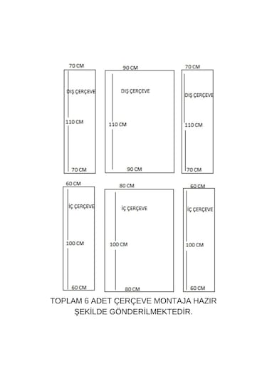 Decozza Boyanabilir 2,5 Cm Hazır Çerçeve Mastik Hediyeli
