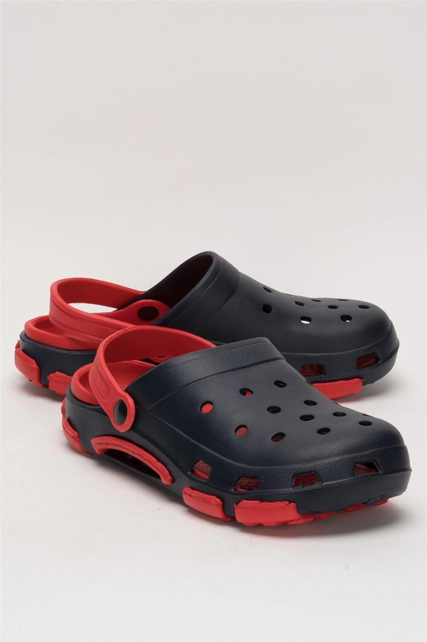 Unisex Çift Tabanlı Ortopedik Hemşire Doktor Aşçı Laboratuvar Deniz Havuz Terliği Sandalet Lacivert - Kırmızı Lacivert - Kırmızı